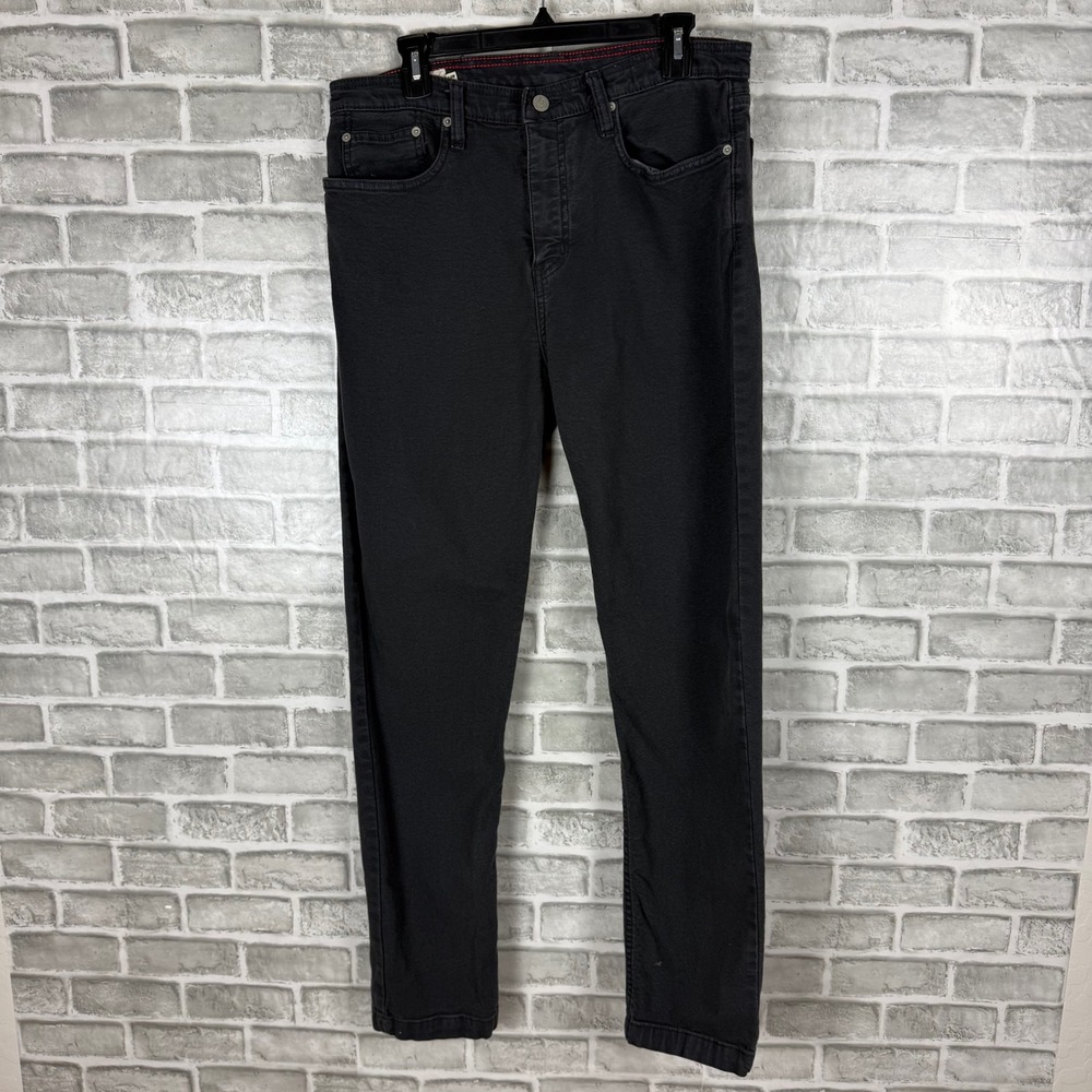 American Giant Roughneck Stretch Canvas Straight Leg Pants Black Mens 34 x32 USA